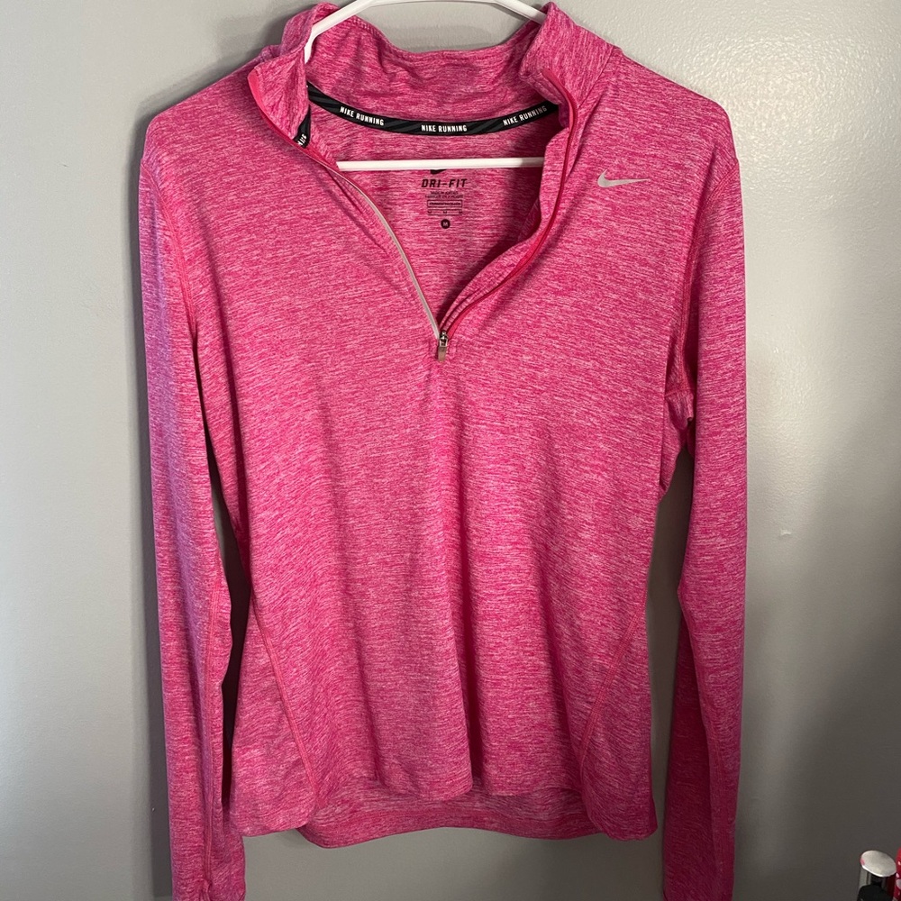 cute pink nike zip running top